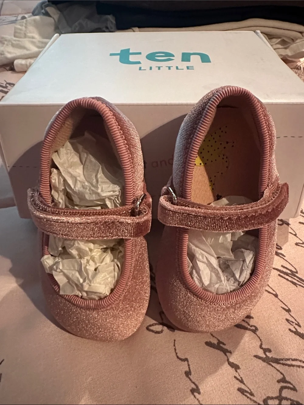 Ten Little Velvet Ballet Flats in Dusty Rose size 4(baby girl)